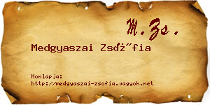 Medgyaszai Zsófia névjegykártya